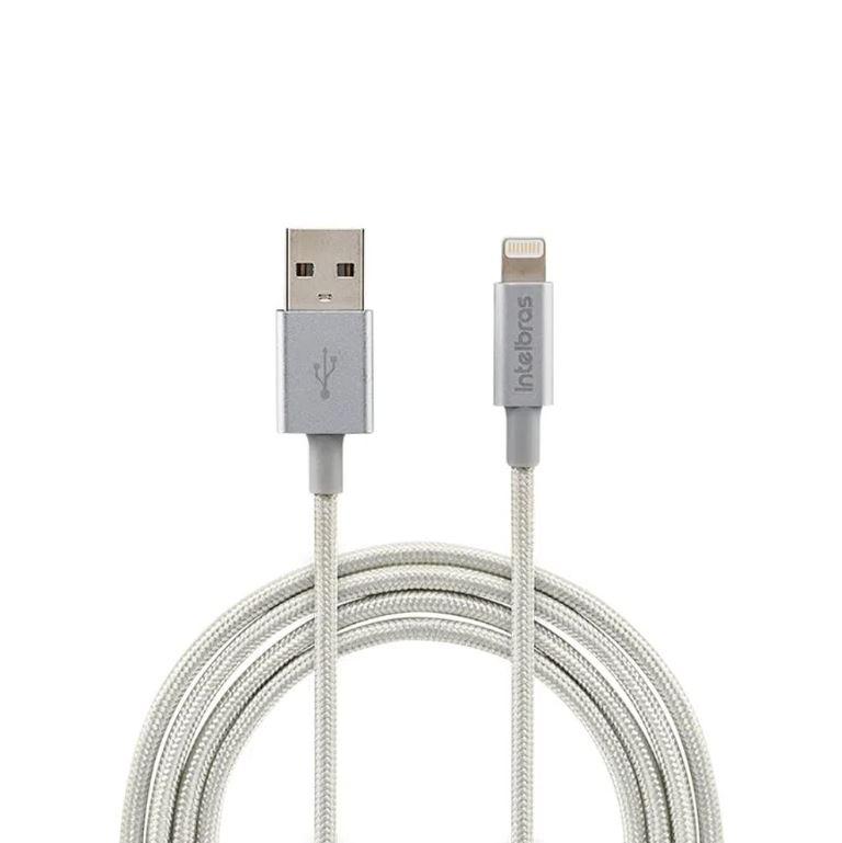 Cabo USB-a x Lightning 1,5m Nylon Branco - Intelbras