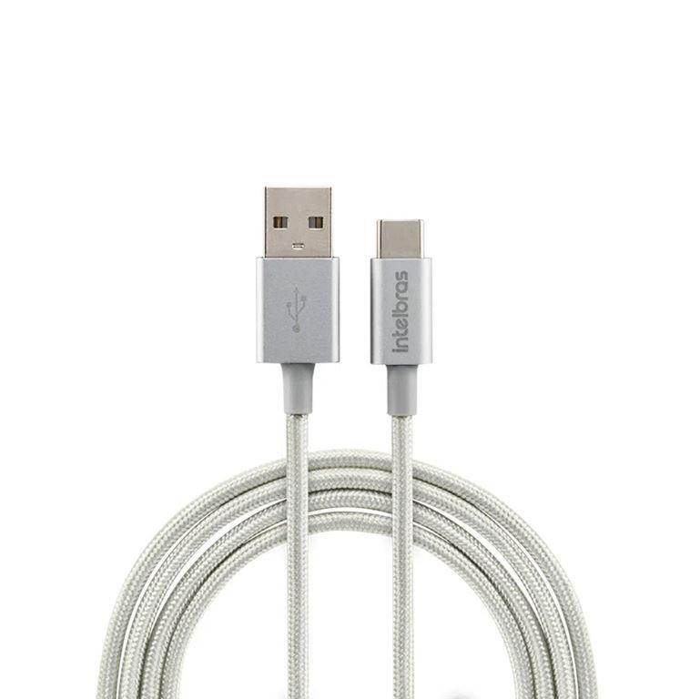 Cabo USB-a x USB-C 1,5m Nylon Branco - Intelbras
