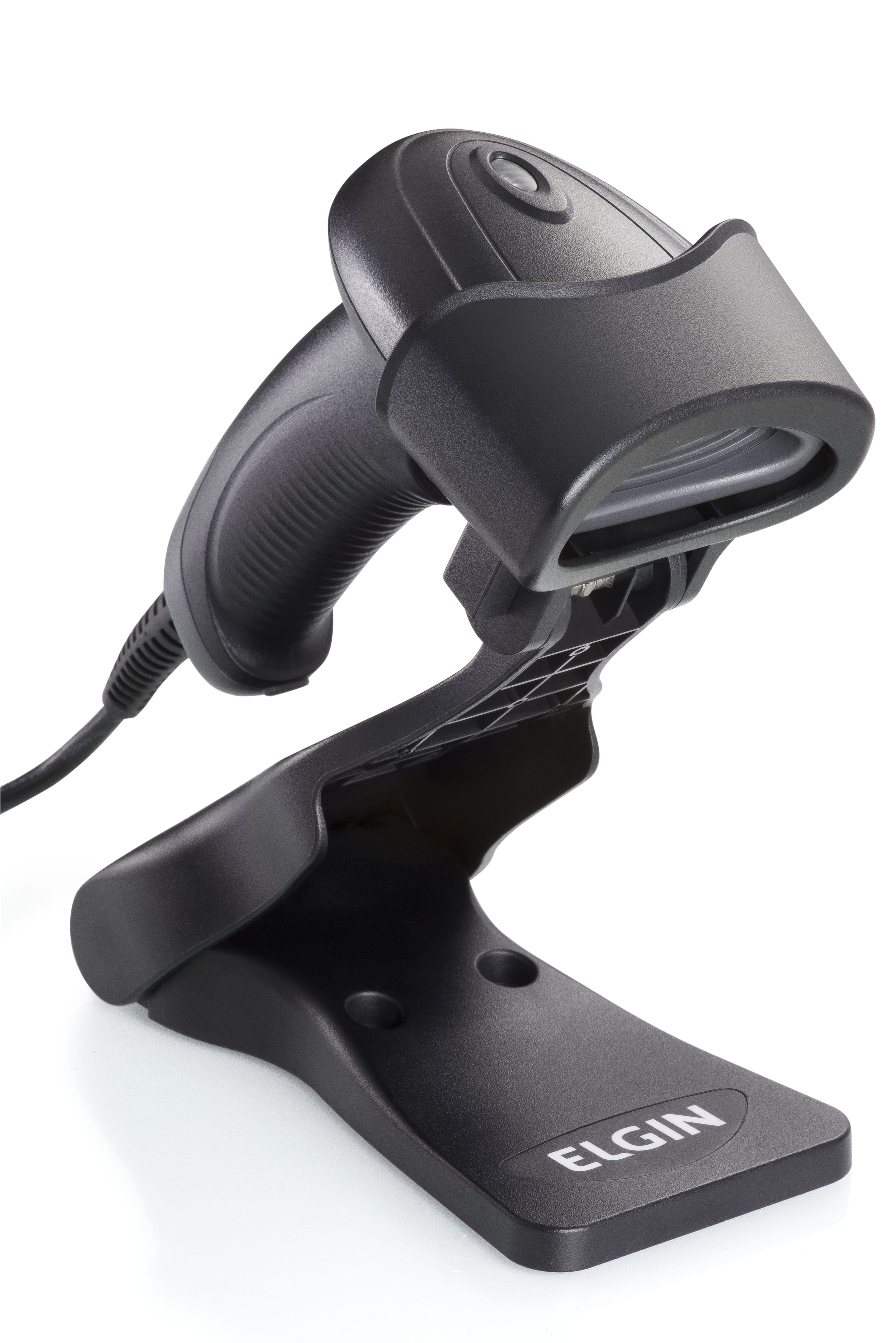 Leitor de Código de Barras Elgin EL250, Leitura 1D/2D, USB, com Suporte, Tecnologia Area Imager,preto