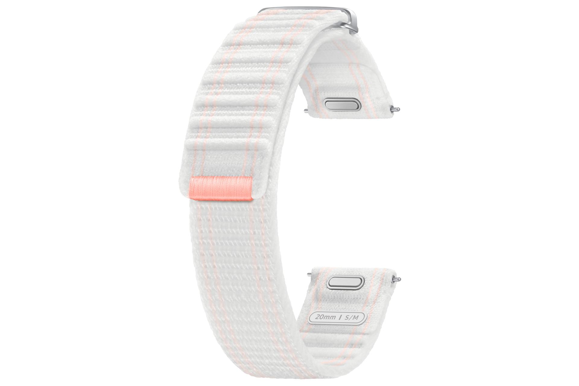 Pulseira Fabric Slim Galaxy WATCH7 (para M) Branco/Rosa