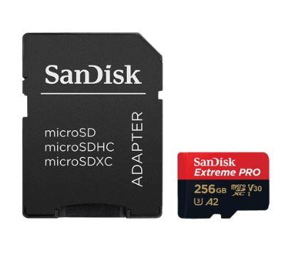 Cartão 256GB Micro SD Sandisk Extreme Pro SDXC Uhs-I 200MB/s V30 U3 com Adaptador SD