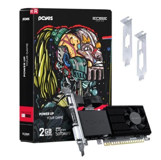 Placa de Vídeo AMD Radeon R5 230 2GB DDR3 64BIT PCYes Edge Single Fan Low Profile HDMI/DVI/VGA