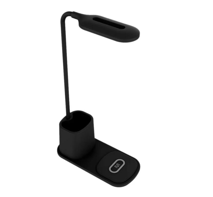 Luminária Multi Haste Flexível com Porta Canetas e Carregador Wireless 10W - CB171