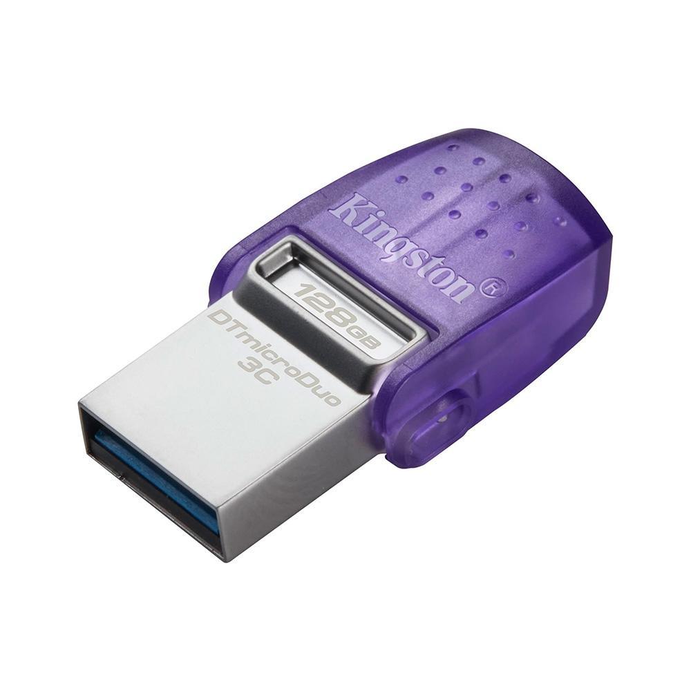 Pen Drive 128GB Kingston Data Traveler Micro Duo 3C USB-a e USB-C, 200MB/s, Roxo