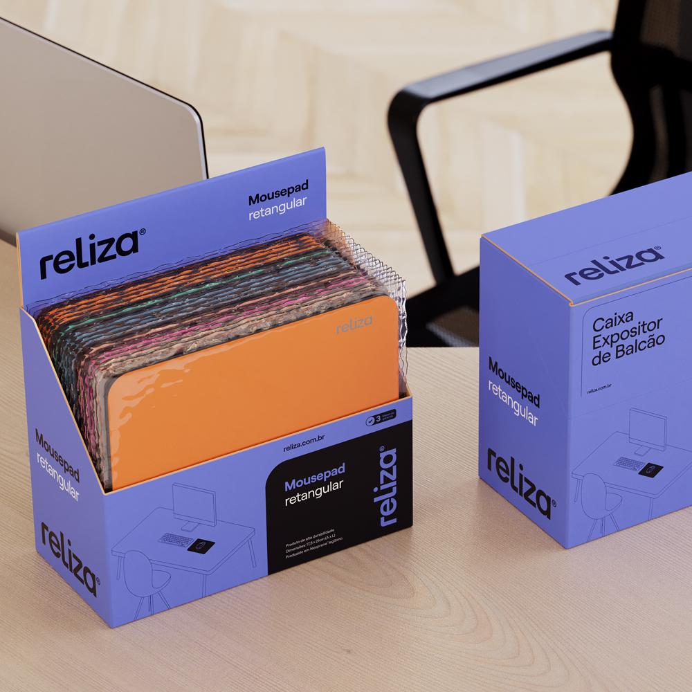 Mousepad Retangular Liso com Cores Sortidas Reliza, Unidade