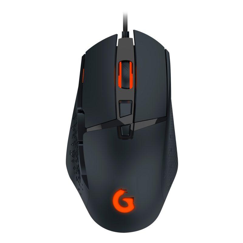 Mouse com Fio Gamer Phantom Light, 8 Botões, Sensor Pixar 3327, até 12.400dpi, RGB 11 Efeitos Geonav
