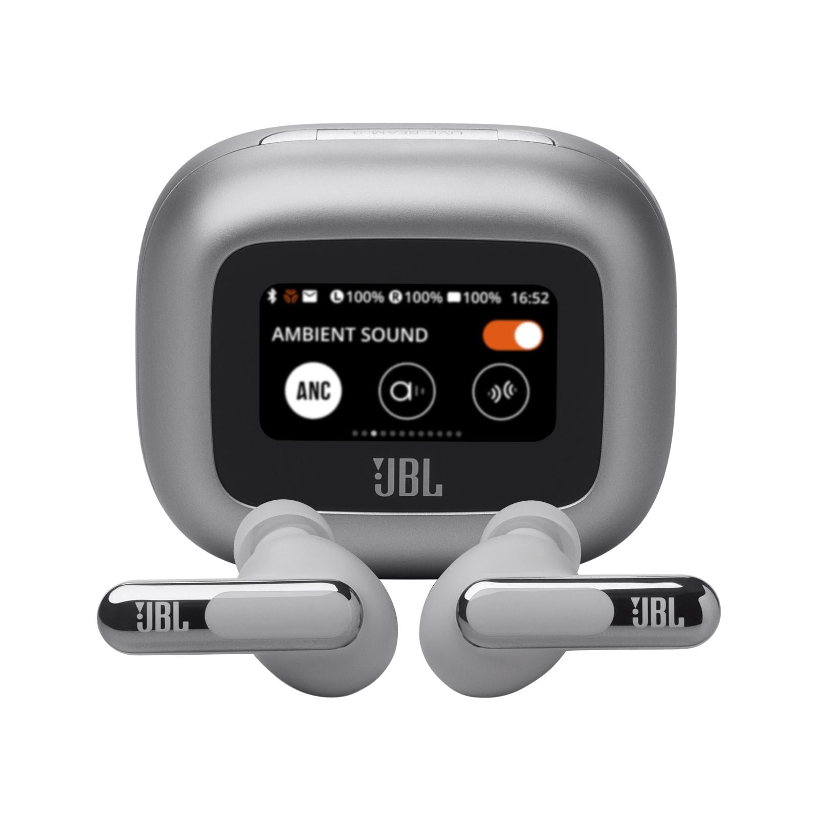 Fone de Ouvido JBL TWS Live Beam 3 Prata, Bluetooth 5.3, IP55, Áudio Hi-Res, JBLLIVEBEAM3SIL