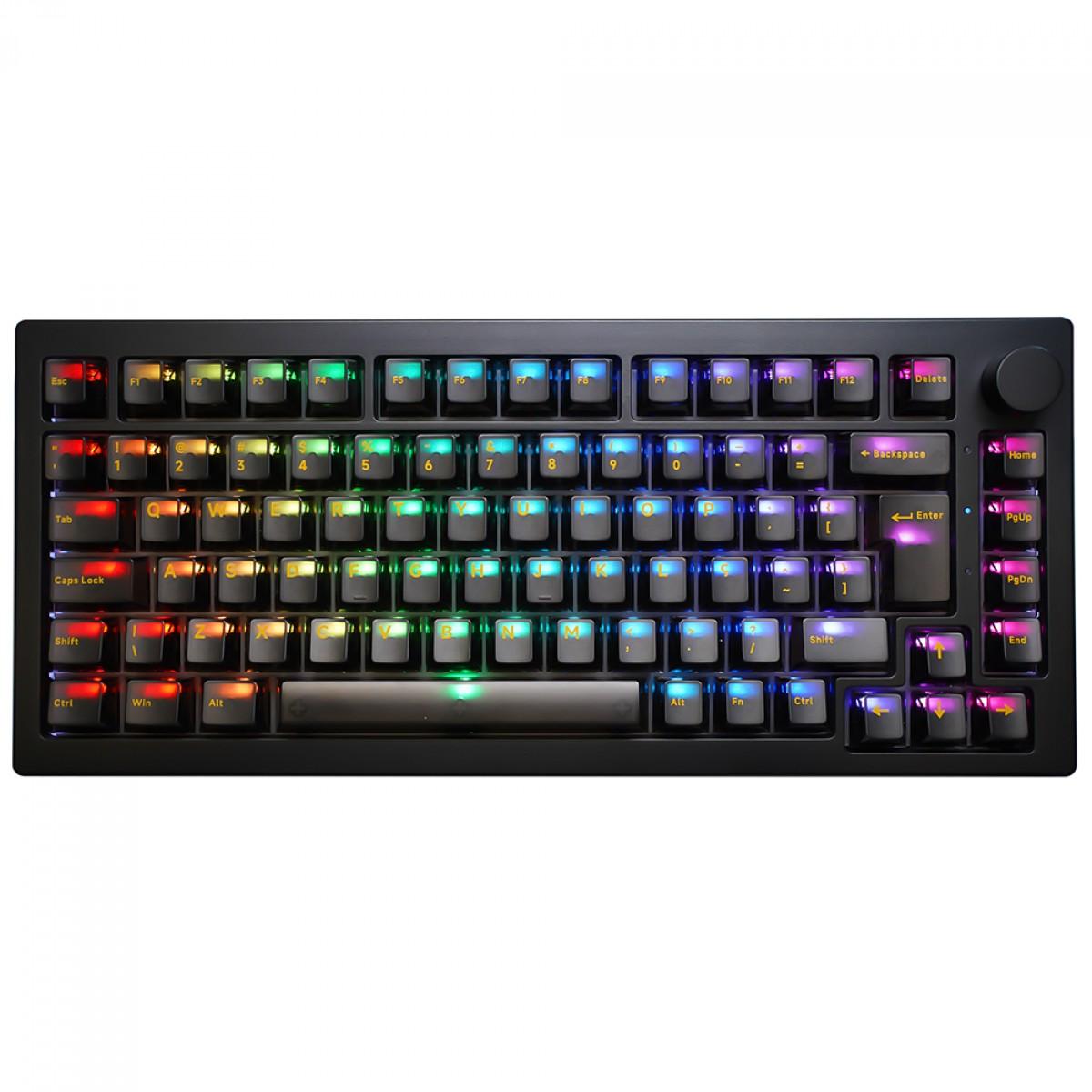 Teclado Gamer Mecânico AKKO 5075 Clean Black, RGB, ABNT2, Black, Switch V3 Pro