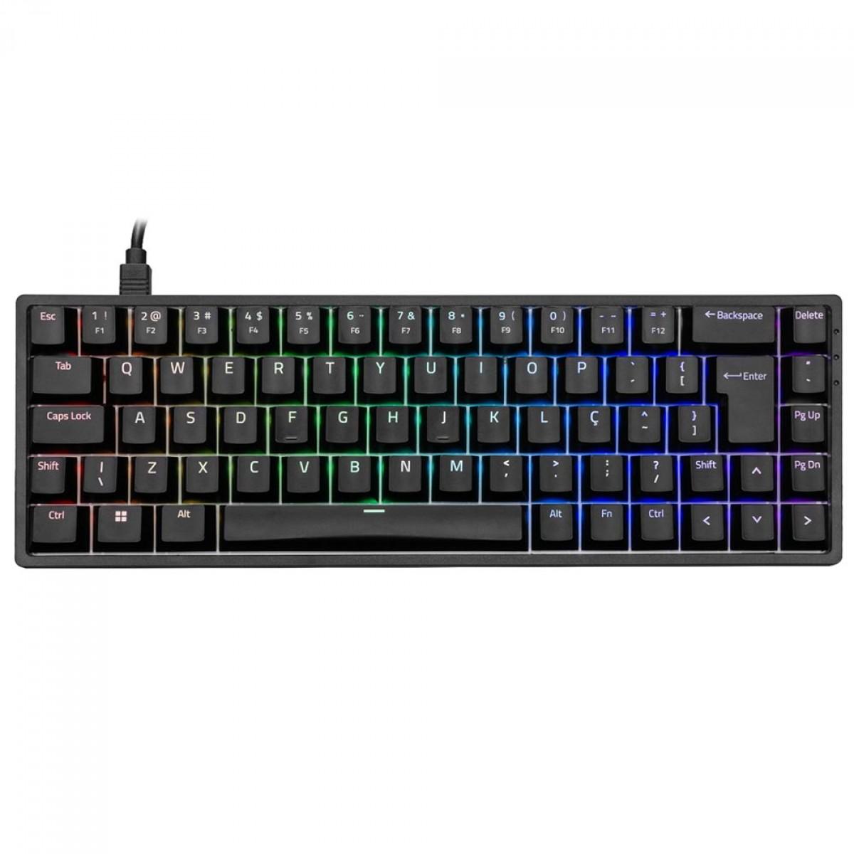 Teclado Gamer Mecânico AKKO 3068S Black, RGB, Switch AKKO Blue, ABNT2