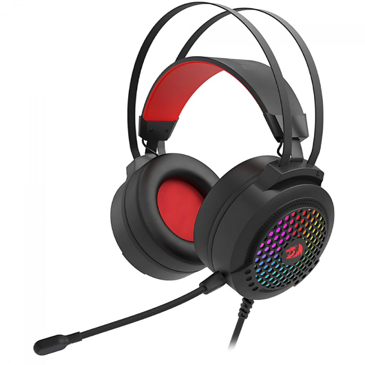 Headset Gamer Redragon Carmen, RGB, Drives 50mm, Multiplataformas, H261