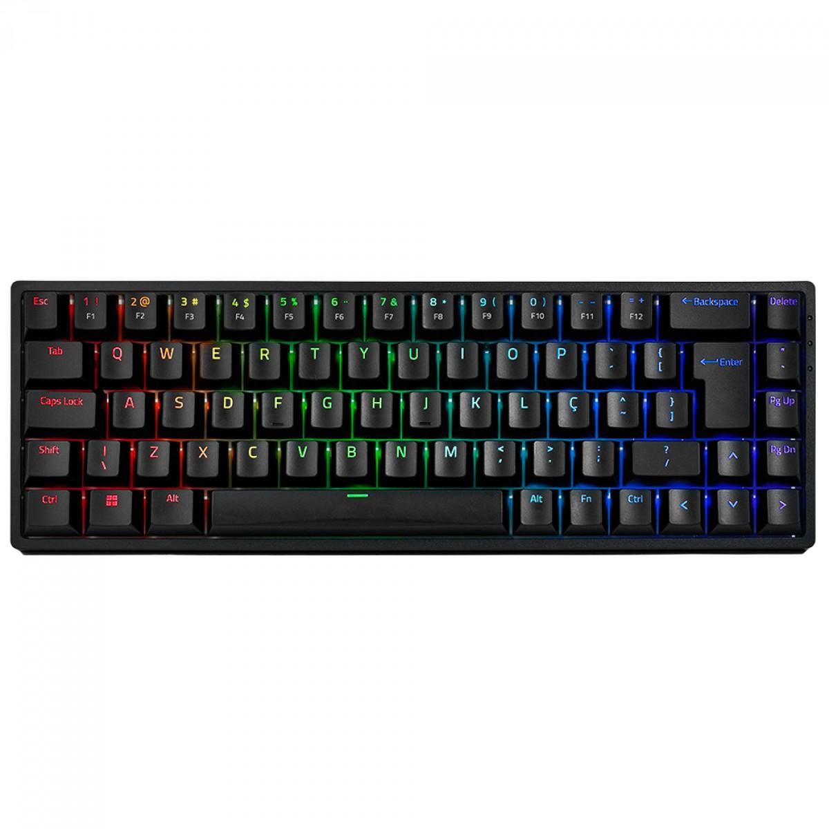 Teclado Gamer Mecânico AKKO 3068B Black, RGB, USB/Wireless, Switch AKKO Blue, ABNT2