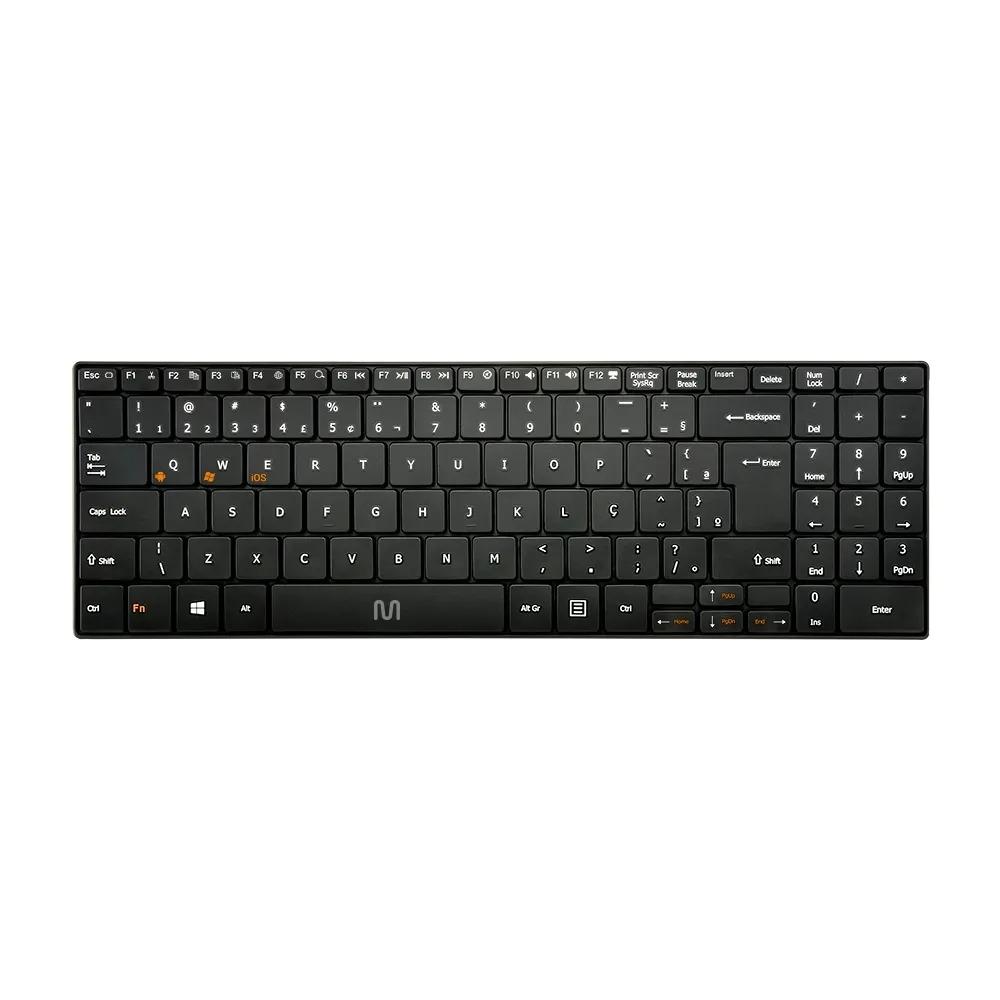 Teclado sem Fio Multilaser TS300, Slim, Bluetooth, Multimídia, Teclas Scissor, Preto, TC220