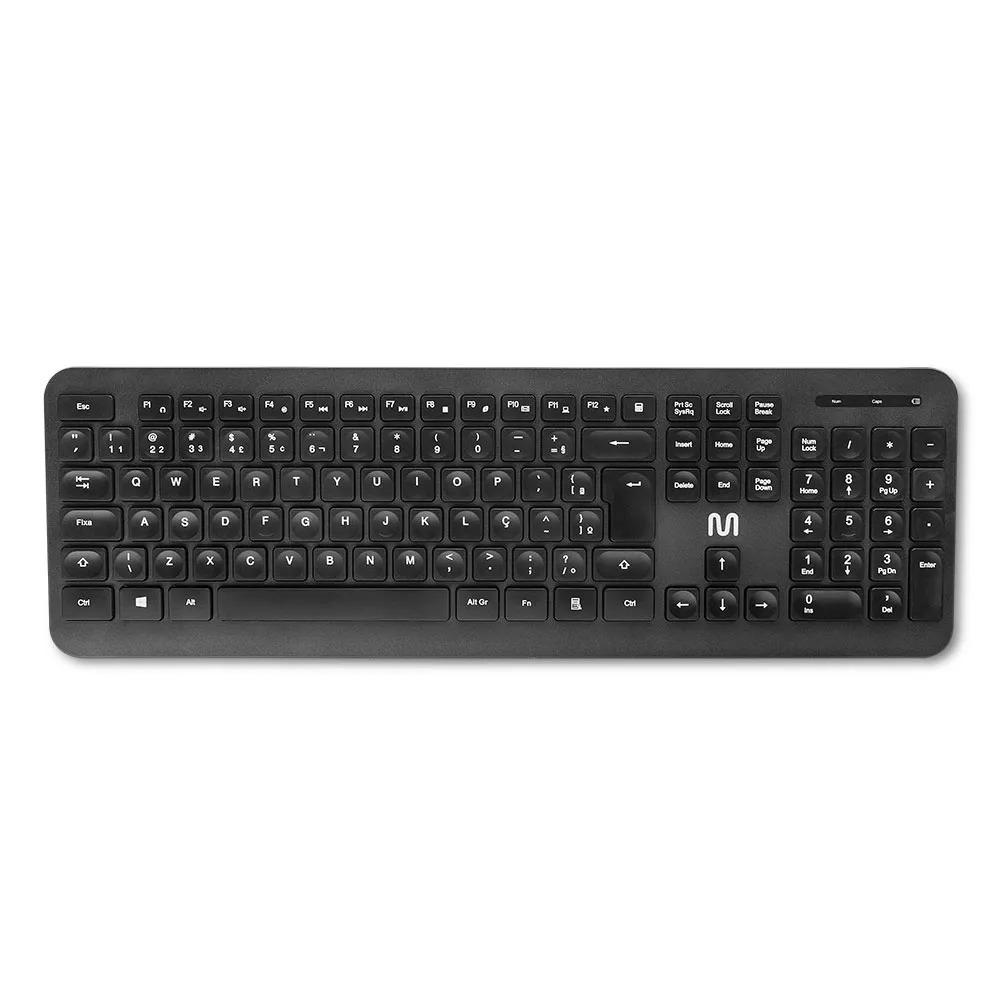 Teclado sem Fio Multilaser TS200, Côncavo, Conexão 2.4GHz, USB, 13 Teclas Multimídia, Preto, TC297