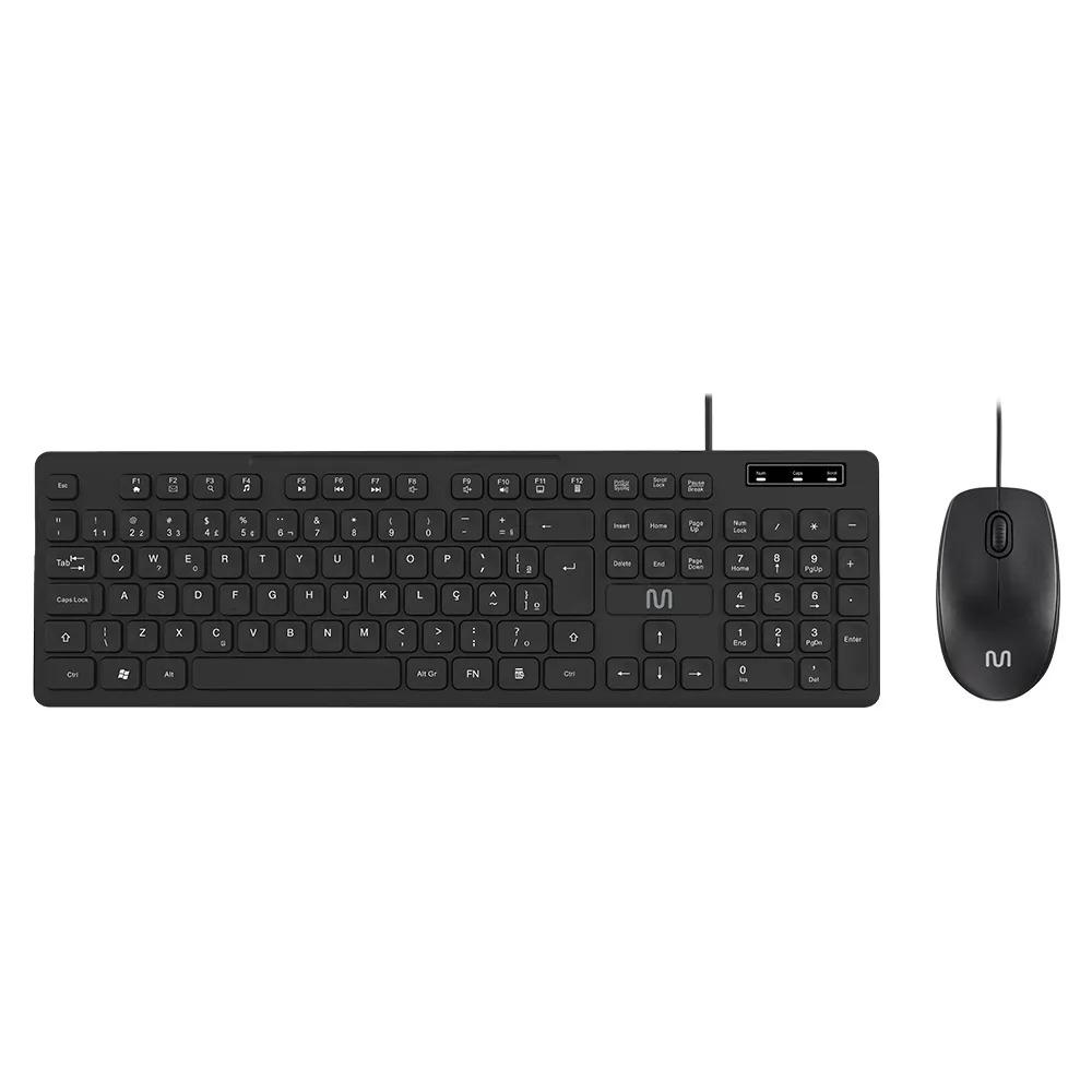 Teclado e Mouse com Fio Multilaser CF300, USB, 1200dpi, Teclas Chocolate, Preto, TC310
