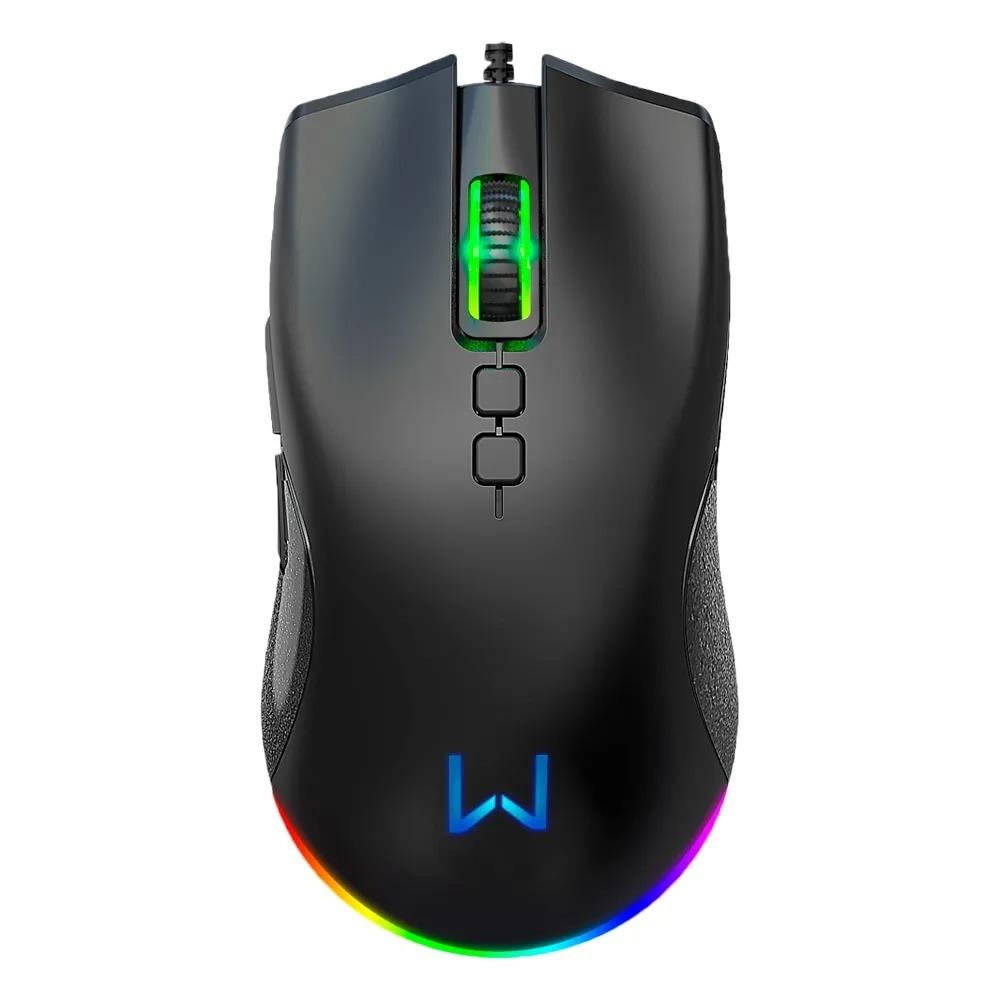 Mouse com Fio Warrior, RGB, Gamer Rush, 12000dpi, 7 Botões, MO392