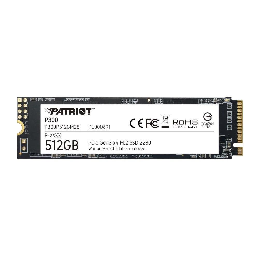 SSD M.2 NVMe 512GB Patriot P300 Leitura 1700MB/s Gravação 1200MB/s