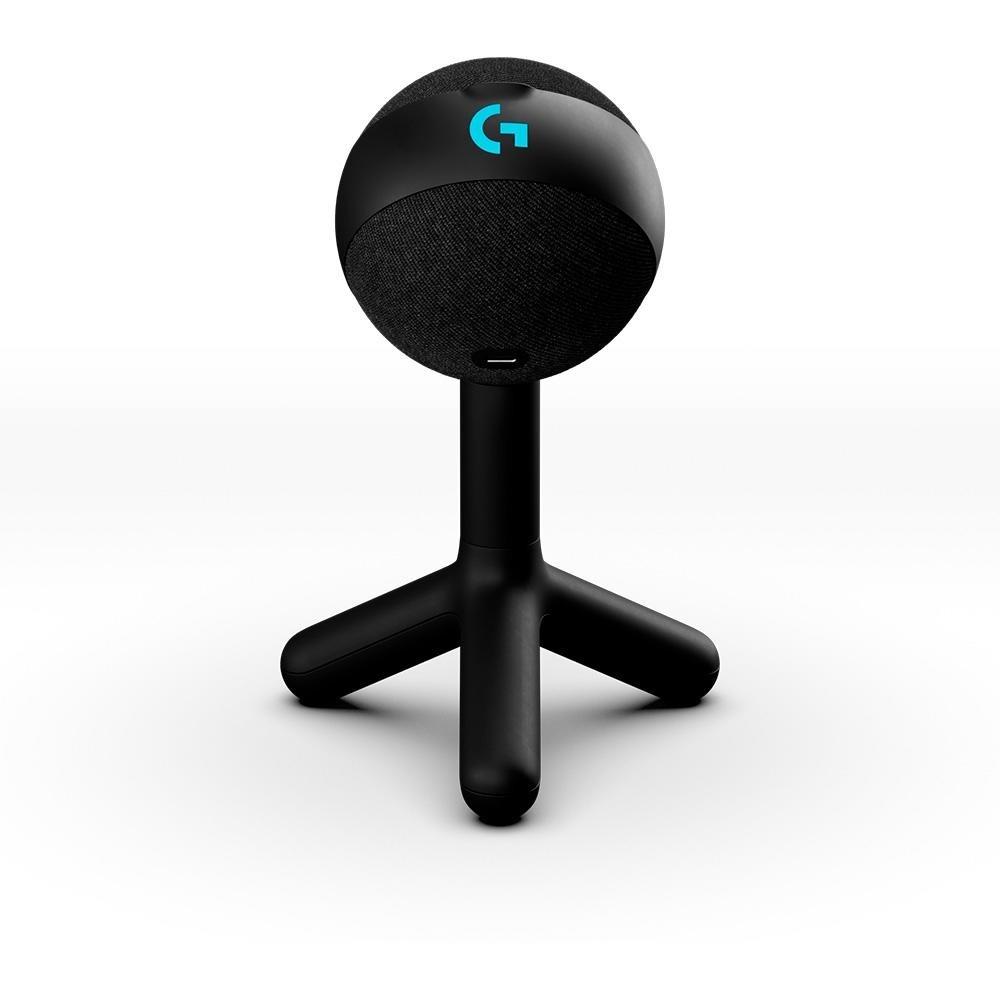 Microfone Condensador Gamer Logitech G Yeti Orb, RGB LightSync, USB Plug And Play - Preto