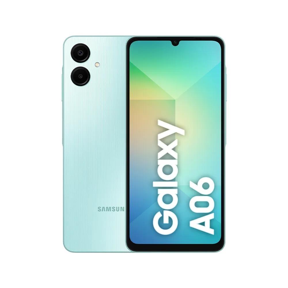 Smartphone Samsung Galaxy A06 4G, Tela de 6.7", 128GB, 4GB de RAM, Bateria 5000mAh, Verde Claro