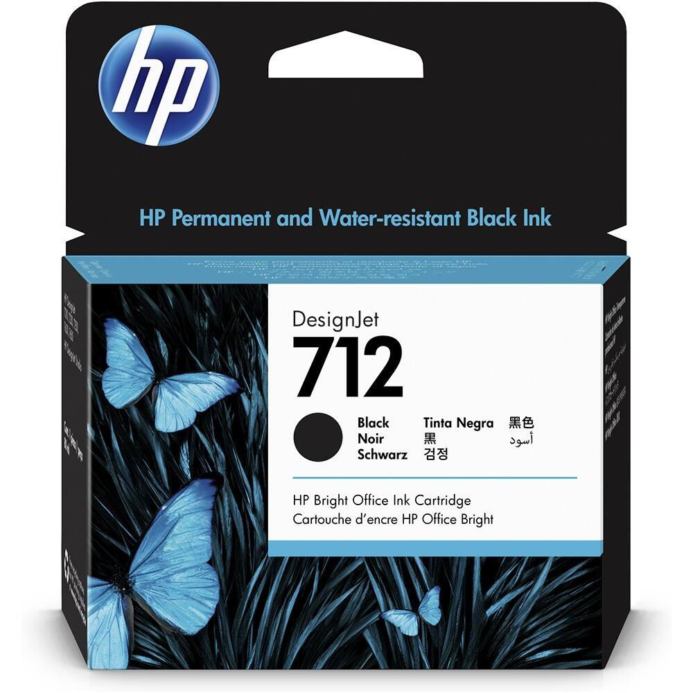 Cartucho de Tinta HP (712) Preto Designjet Original 80ml Plotter T250
