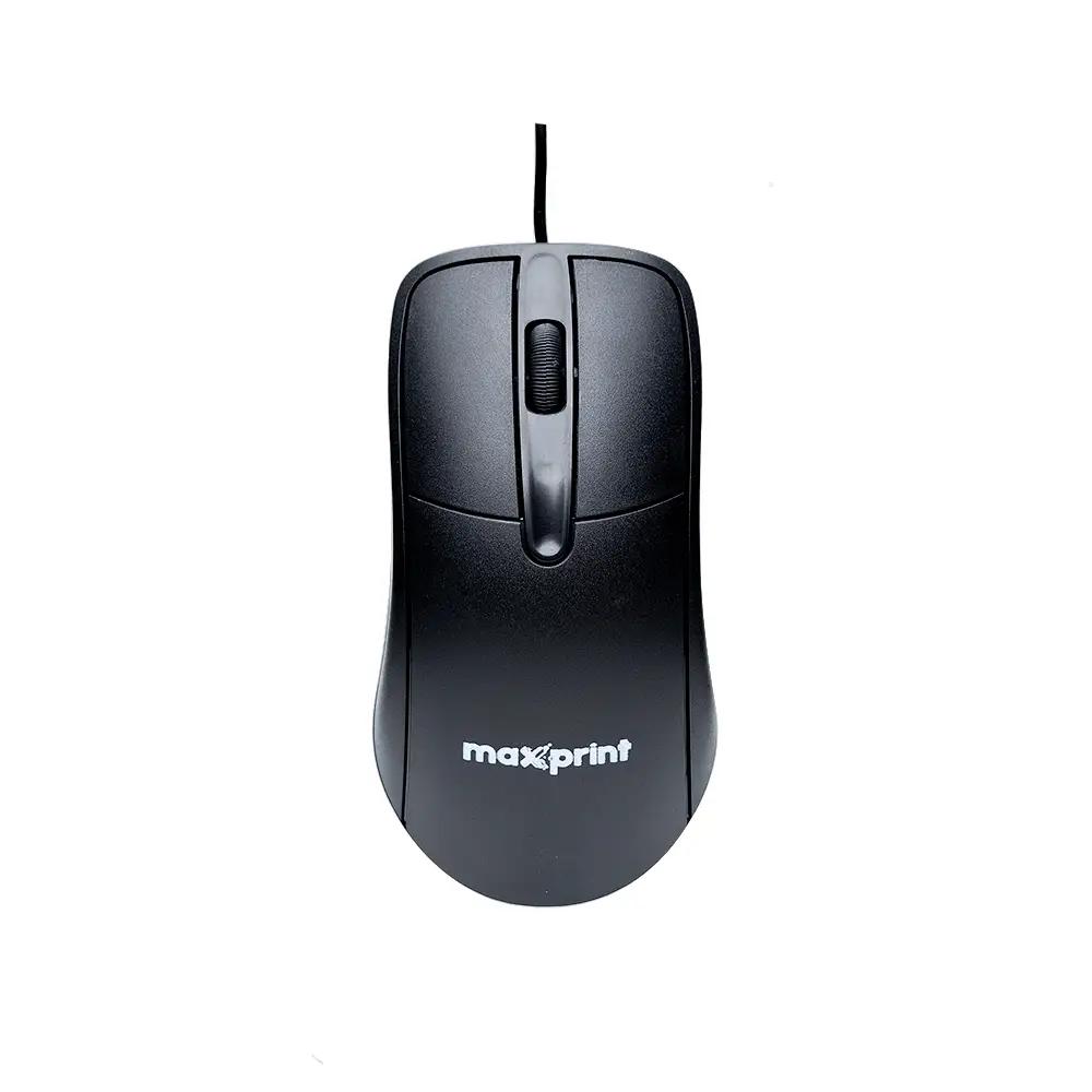 Mouse com Fio Maxprint Officeeasy, USB 2.0, 1200dpi, Cabo 1,35 Metros, Preto, 60000154