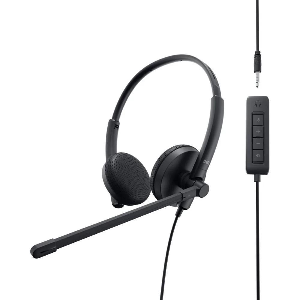 Headset com Fio USB Dell Pro Stereo WH1022, Controle de Áudio, Preto, com Microfone, 520-AAWV