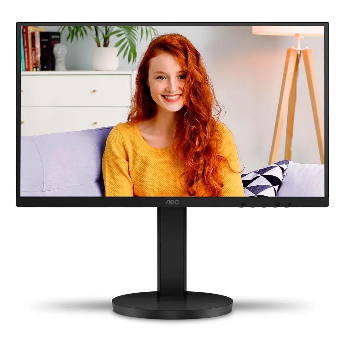 Monitor LED AOC 21,5" Full HD VA HDMI/VGA, VESA, com Ajuste de Altura