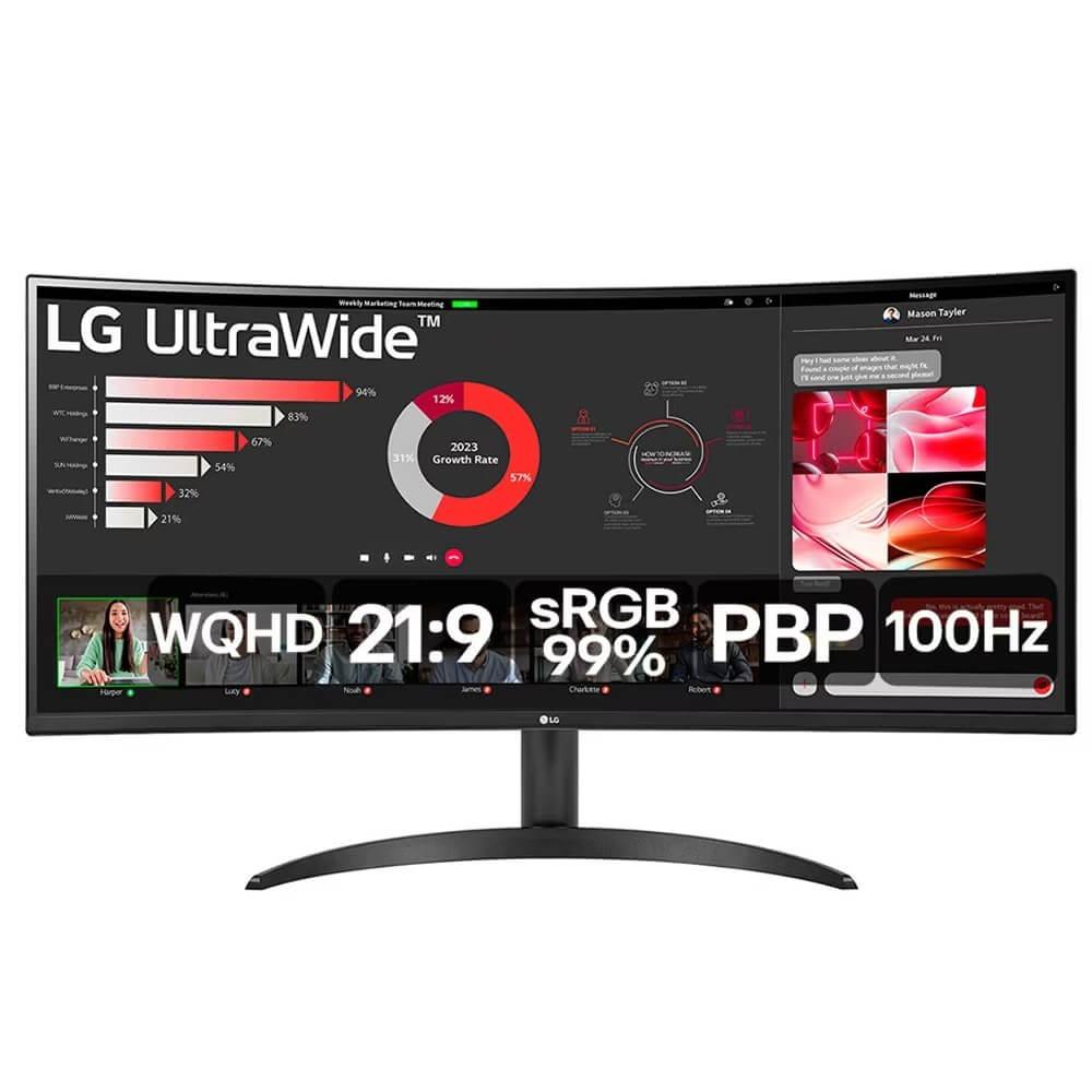 Monitor LG UltraWide Curvo 34" Wqhd 3440x1440 100Hz VA 21:9 SRGB 99% HDR10 FreeSync