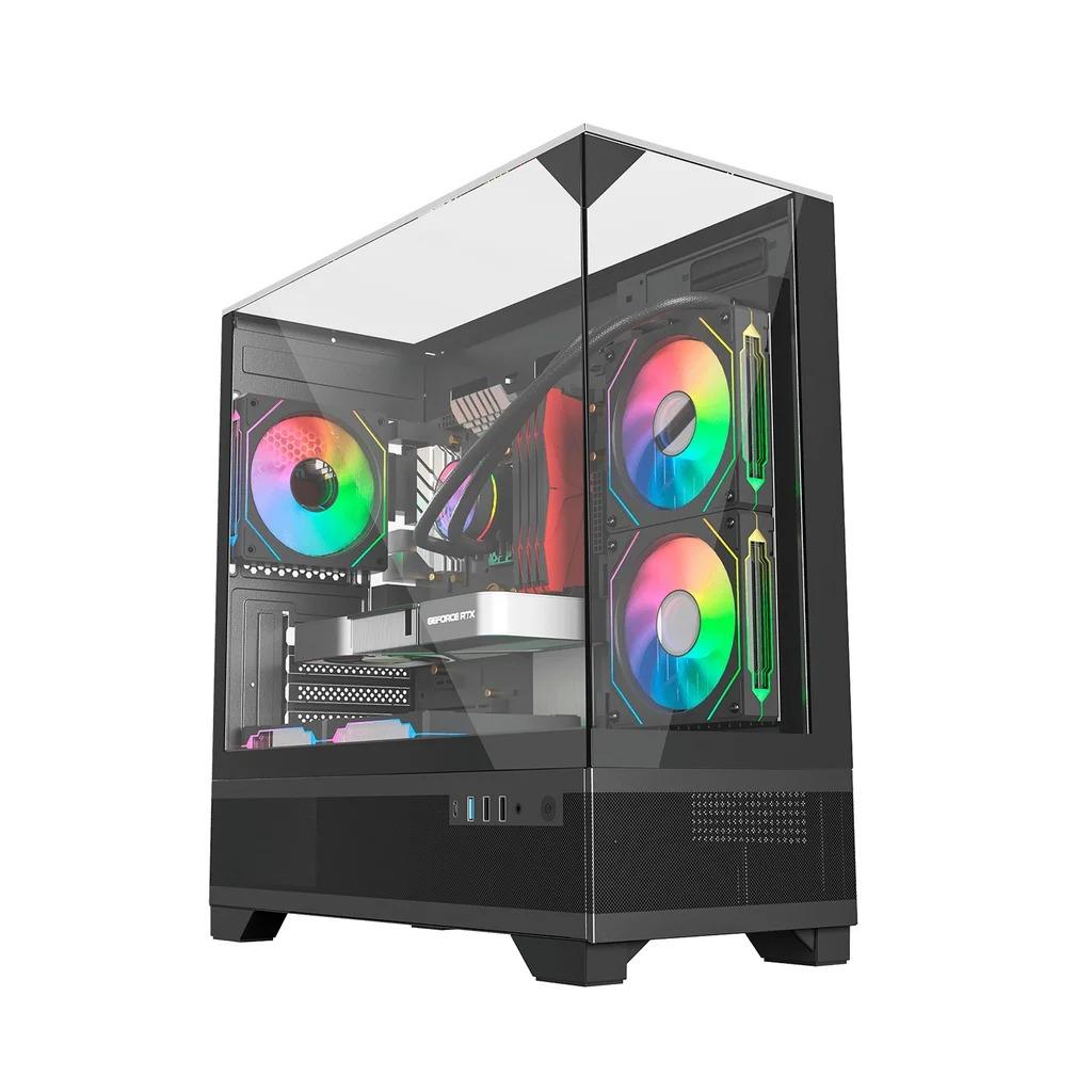 Gabinete Gamer Liketec Mahal Dark, Mid-Tower, Vidro Temperado, sem Fonte sem Fans - Preto