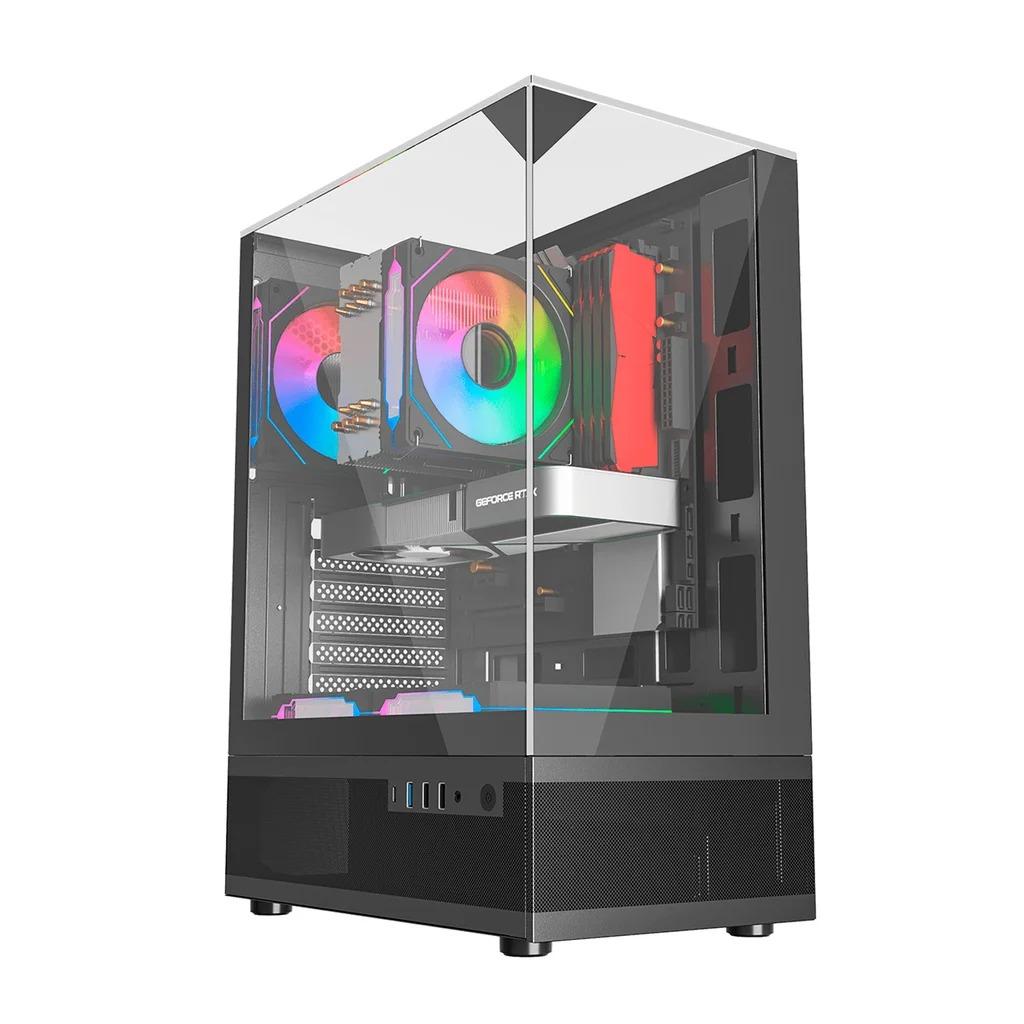 Gabinete Gamer Liketec Kingdom Dark, Mid-Tower, Vidro Temperado, ATX, sem Fonte, sem Fans