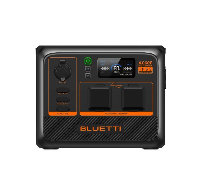 Estação de Energia Portátil Bluetti AC60P 600W 504WH IP65 Resistente a Água e Poeira Tomada Us