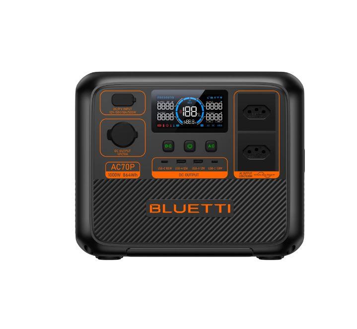 Estação de Energia Portátil Bluetti AC70P 1000W 864WH 110V Tomada Br