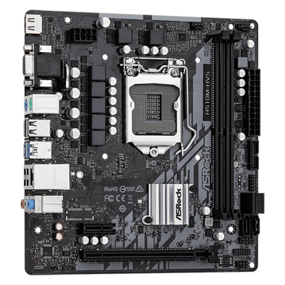 Placa Mãe Asrock LGA1200 H510M-HVS R2.0 MATX, DDR4, M.2, LAN Gigabit, HDMI/VGA, 10/11 Ger