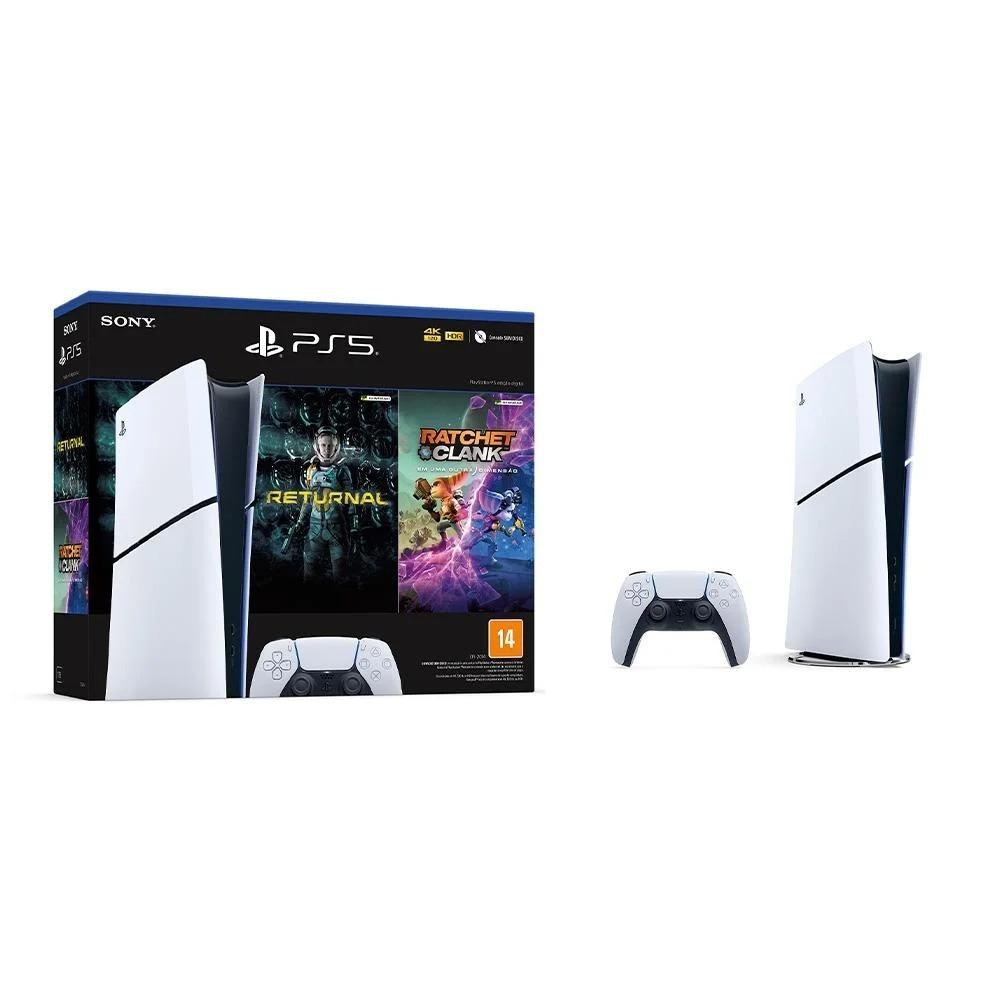 Console Sony PlayStation 5 Slim Digital 1TB Branco + 2 Jogos (Returnal e Ratchet&clank)
