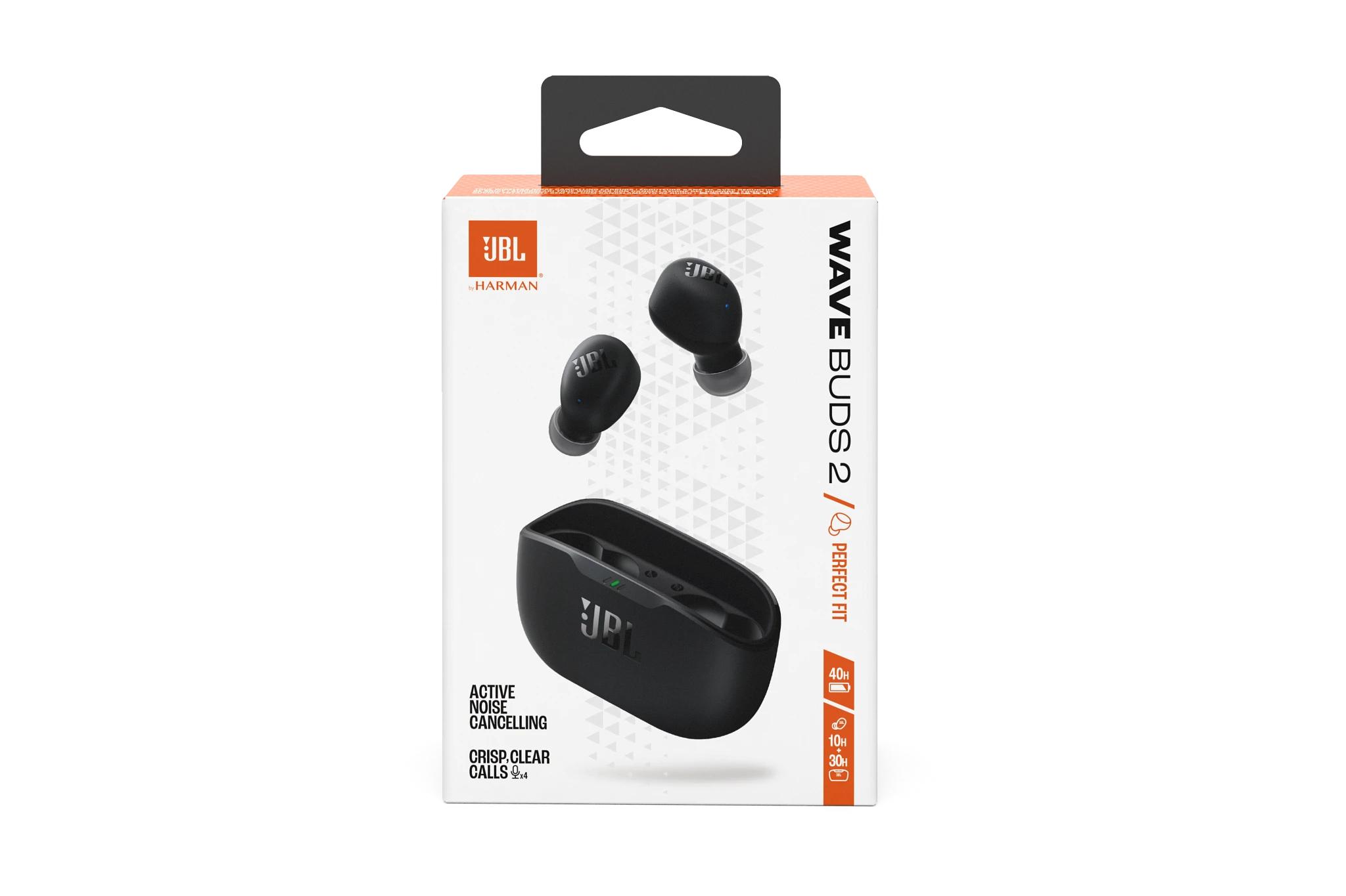 Fone de Ouvido JBL TWS Wave Buds 2 Preto, Bluetooth 5.3, Resistente a Água e Poeira, JBLWBUDS2BLK