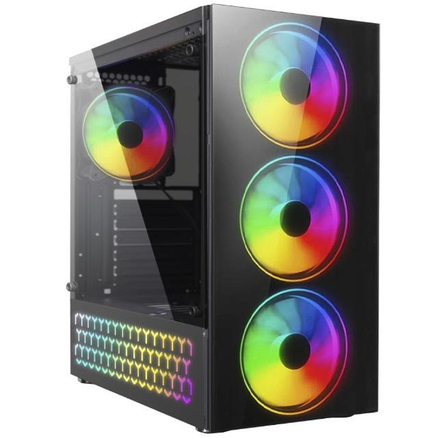 Gabinete Gamer BRX Thunder ATX, com RGB Mid-Tower, com Fans RGB sem Fonte - CA-039