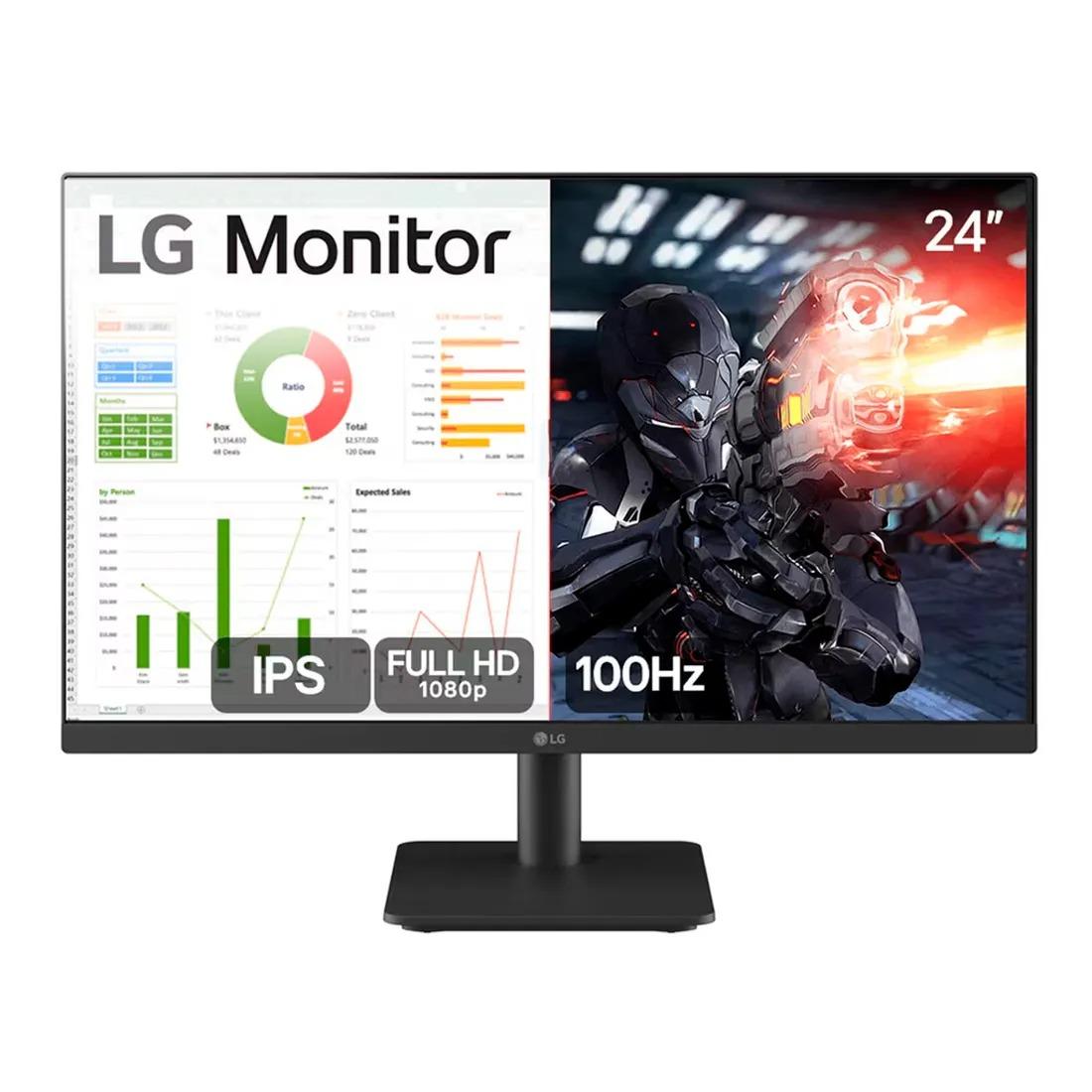 Monitor LG 24" 100Hz Full HD, IPS, HDMI, VESA, FreeSync, Preto