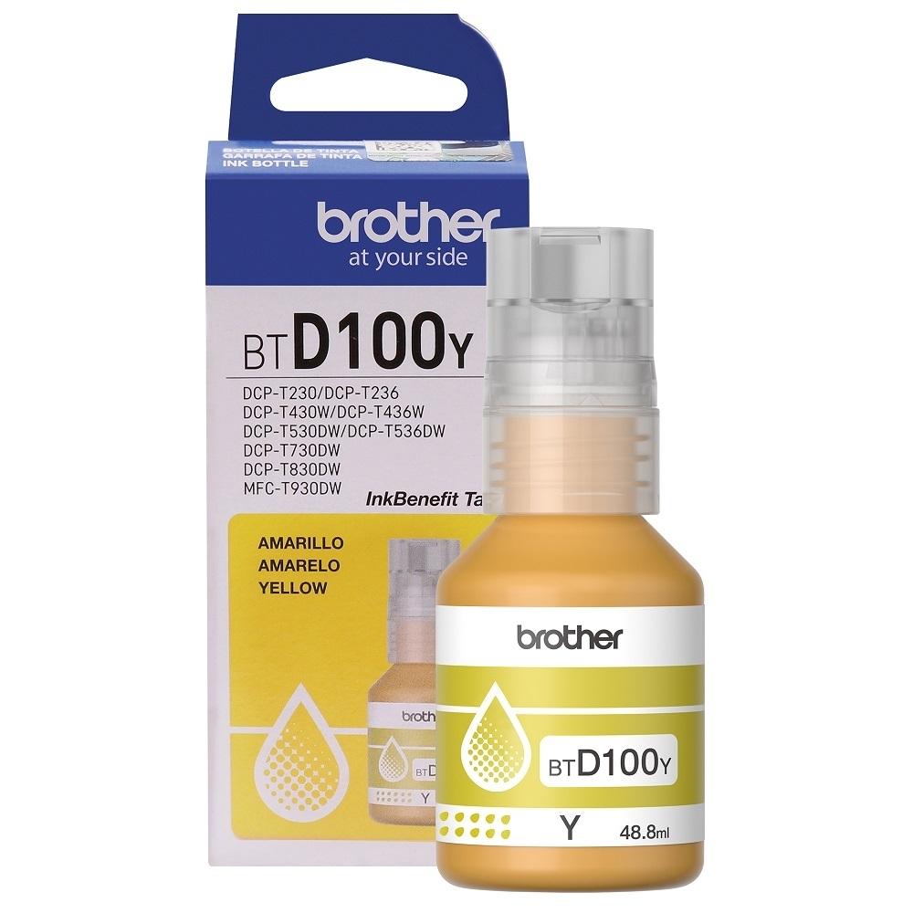 Refil de Tinta Brother BTD100Y Amarelo 48,8ml