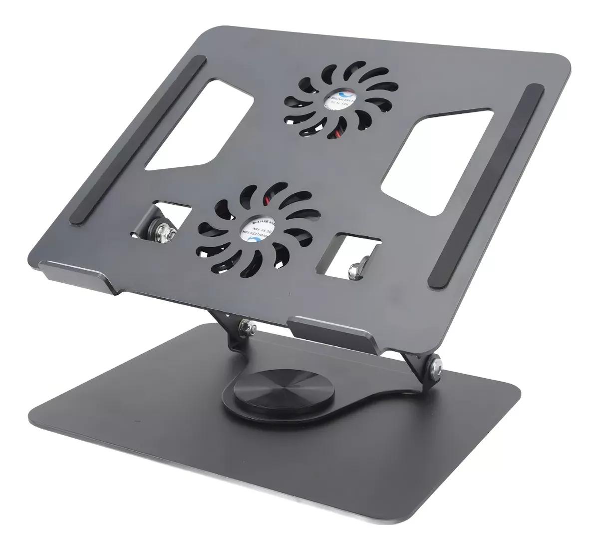 Suporte Mesa para Notebook Regulável Postura 360° com Cooler Cor Cinza-Escuro, TP.46801, GV Cabos