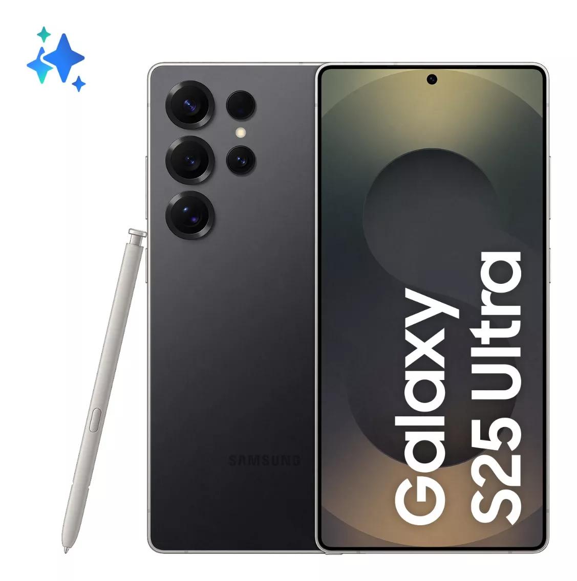 Smartphone Samsung Galaxy S25 Ultra 5G Titânio Preto, 512GB, 12GB de RAM, Tela Amoled 6.9"QHD+ 120Hz