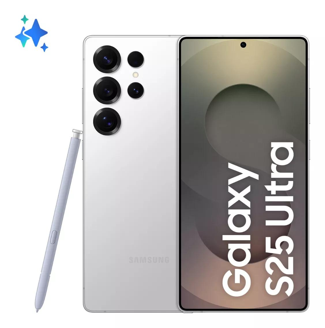 Smartphone Samsung Galaxy S25 Ultra 5G Titânio Prata, 512GB, 12GB de RAM, Tela Amoled 6.9"QHD+ 120Hz