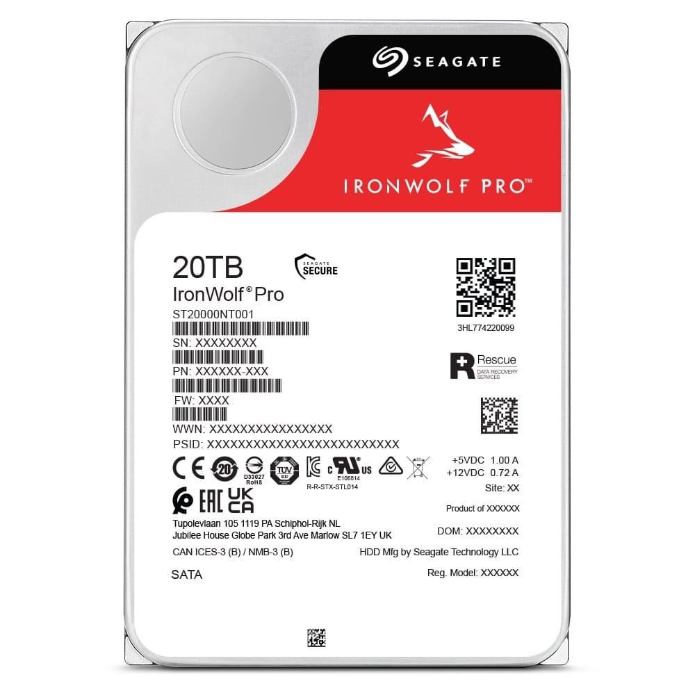 Hard Disk SATA III 20TB Seagate Ironwolf Pro 7200RPM 256MB 3,5" NAS