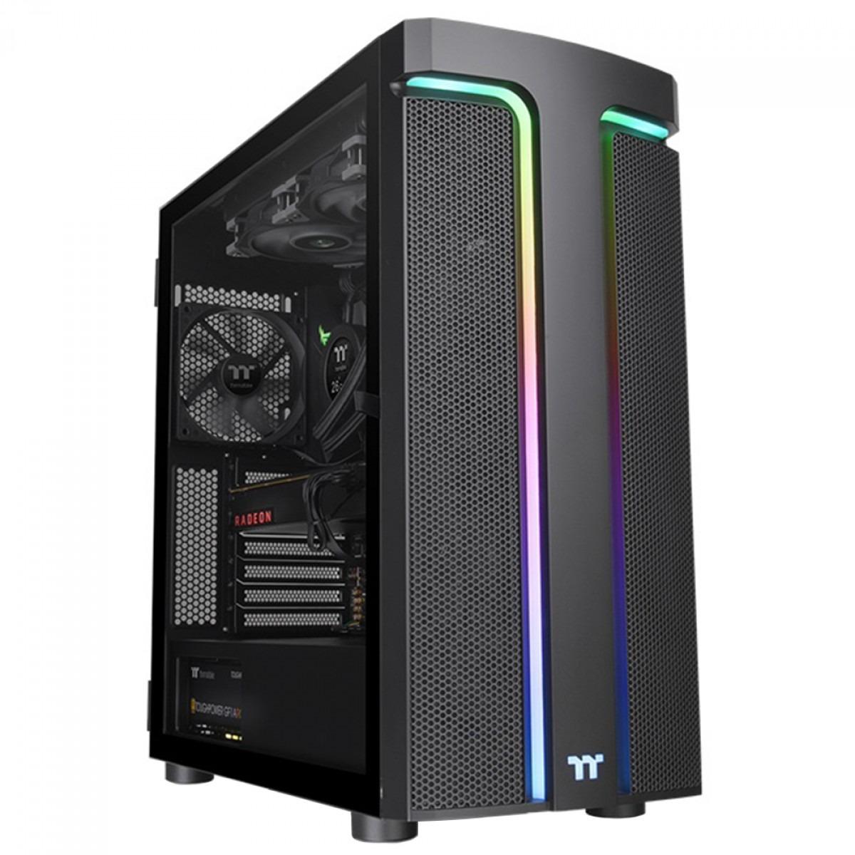 Gabinete Gamer Thermaltake H590 Tg, ARGB, Mid-Tower, Vidro Temperado, e-ATX, sem Fonte, com 2 Fans