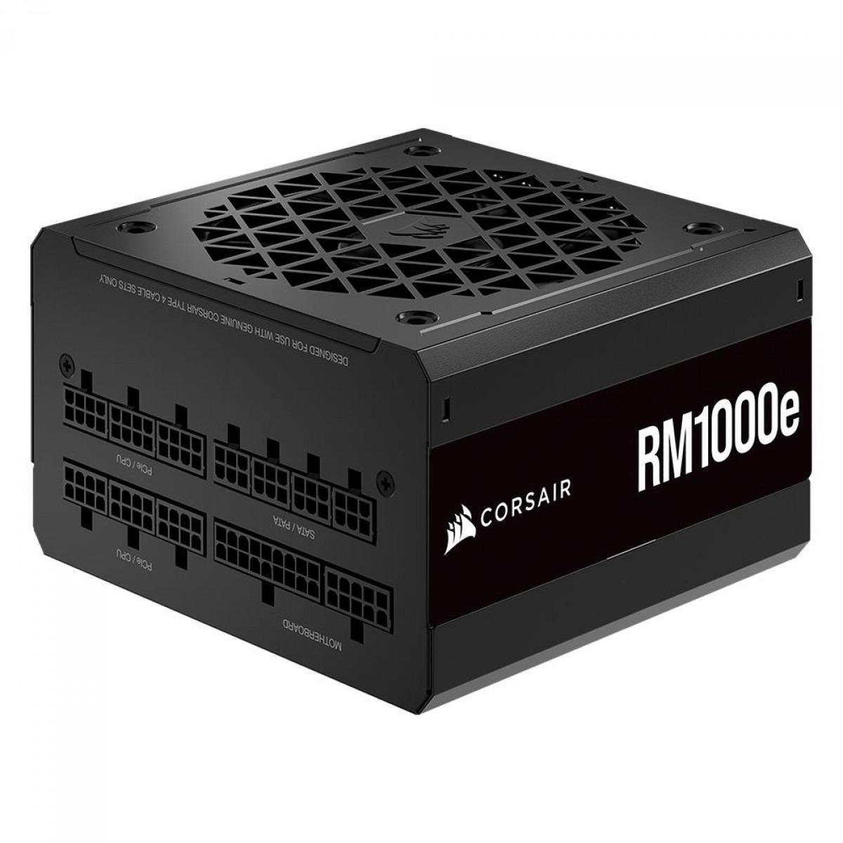 Fonte ATX 1000W 80 Plus Gold Corsair RM1000E PCIe 5.0 Full Modular