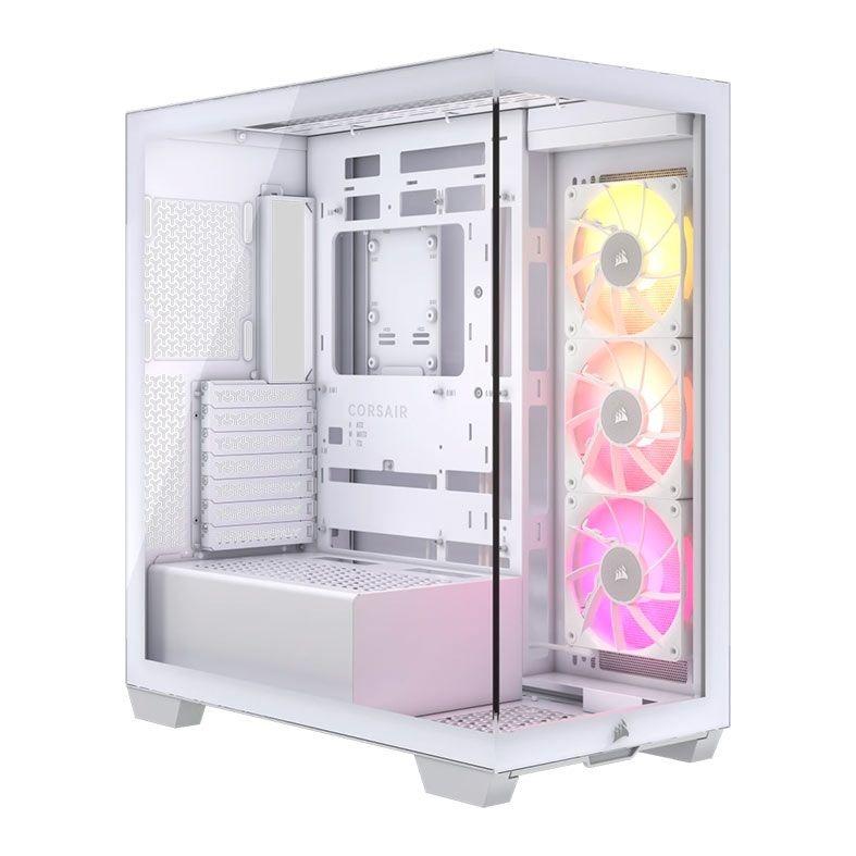 Gabinete Gamer ATX Corsair Icue Link 3500x RGB, Mid-Tower, Lateral Vidro, com 3 Fans - Branco