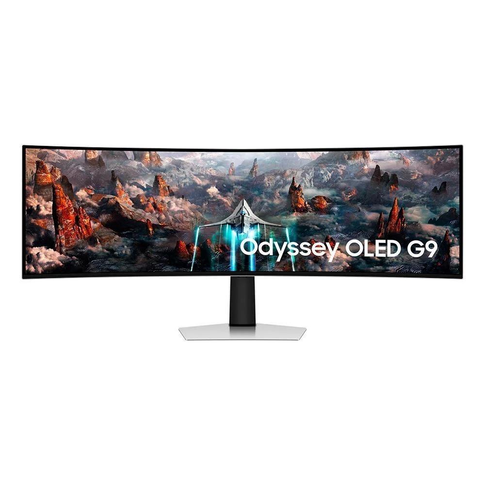Monitor Gamer Curvo Samsung Odyssey G9 OLED 49" Super UltraWide 240Hz 0.03ms HDMI/DP - Prata
