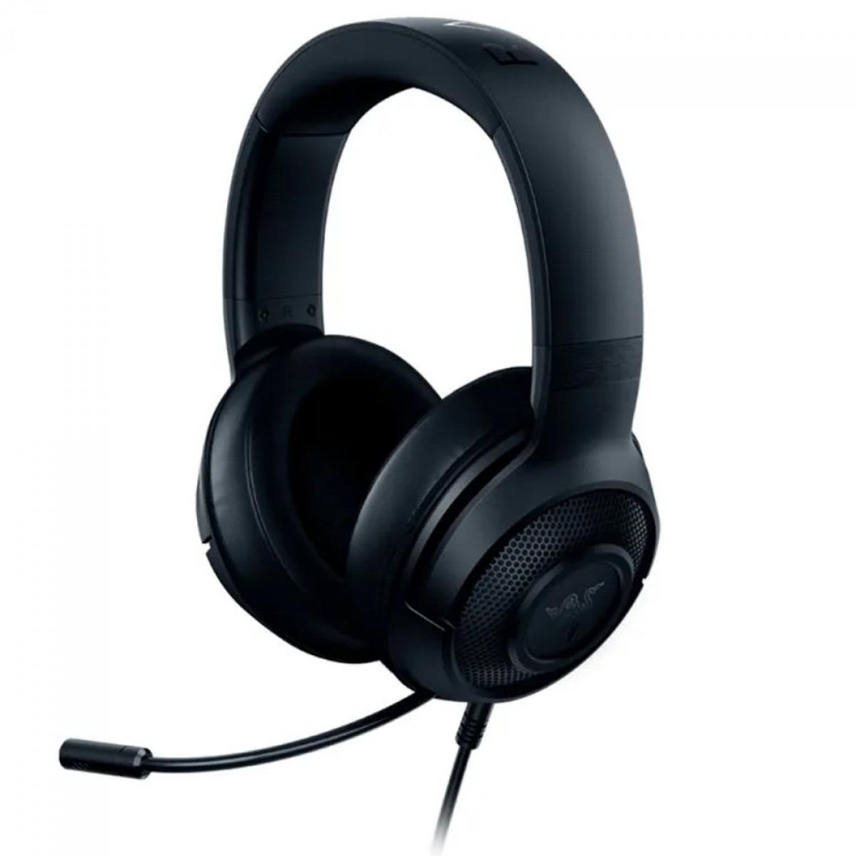 Headset Gamer Razer Kraken x Lite, Surround 7.1, Drives de 40mm, 3.5mm, Preto