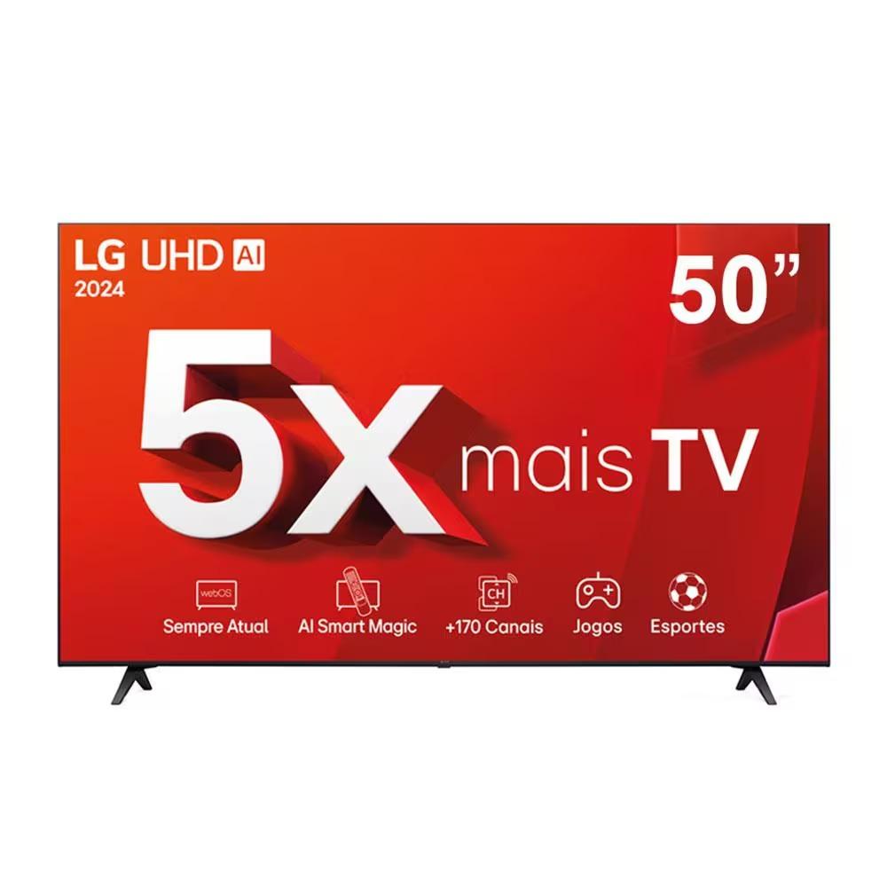 Smart TV LG 50" 4K Ultra HD 50UT8050 A5 GER7 AI, Alexa/Chromecast, webOS 24 e Controle Smart Magic