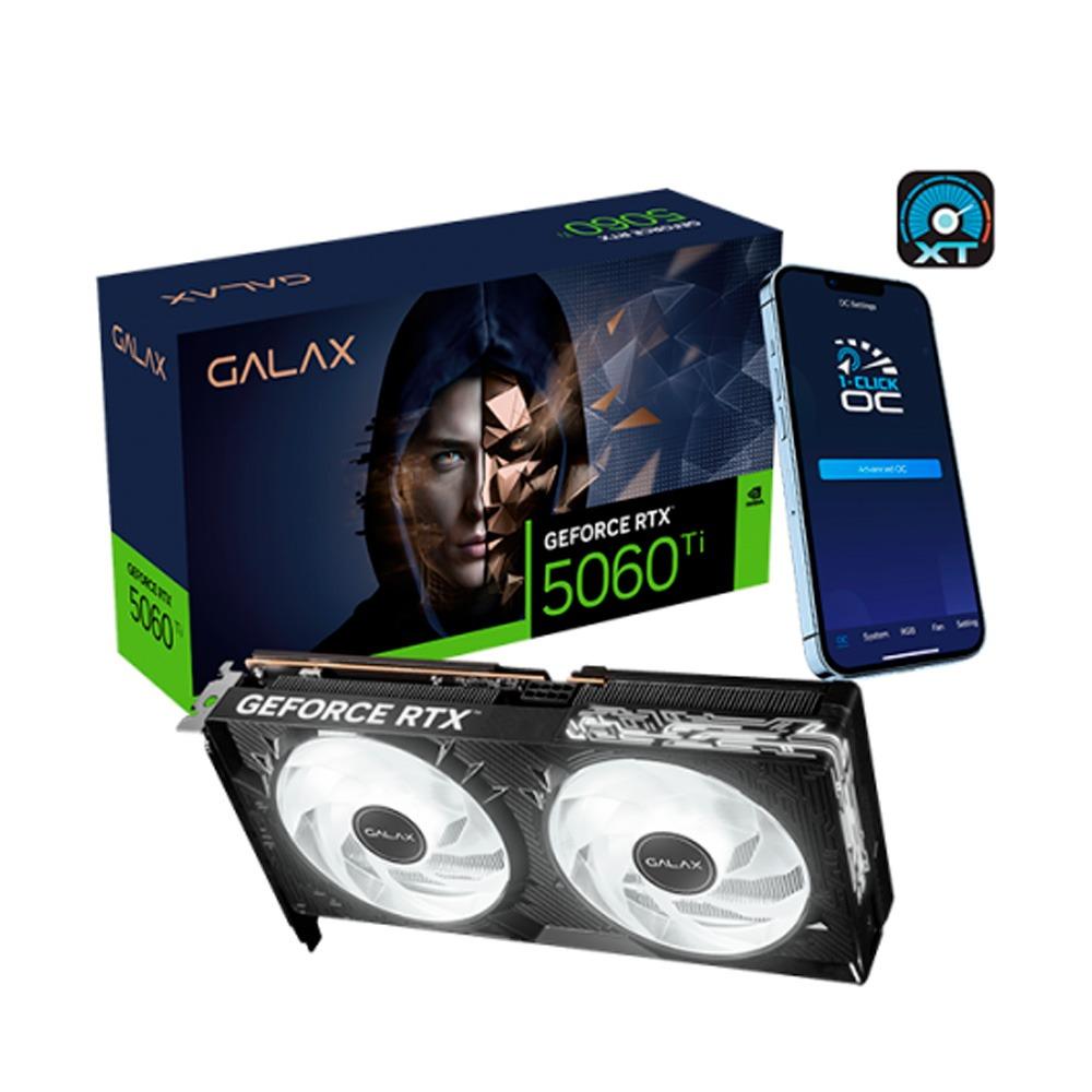 Placa de Vídeo Galax Nvidia GeForce RTX 5060TI 1-CLICK OC 16GB GDDR7 DLSS Ray Tracing - 561ZN8MDCPOC