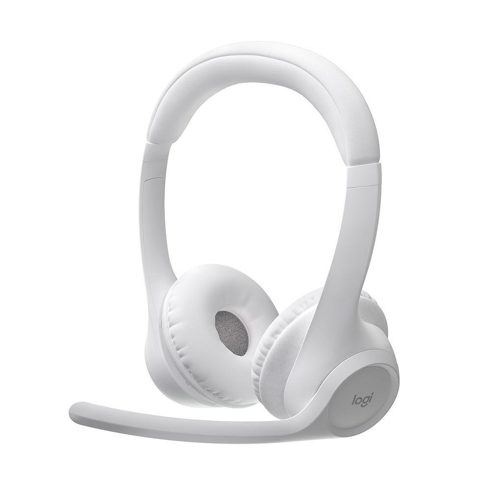 Headset sem Fio Logitech Zone 300 Branco, Microfone com Cancelamento de Ruído, Bluetooth, 981-001416