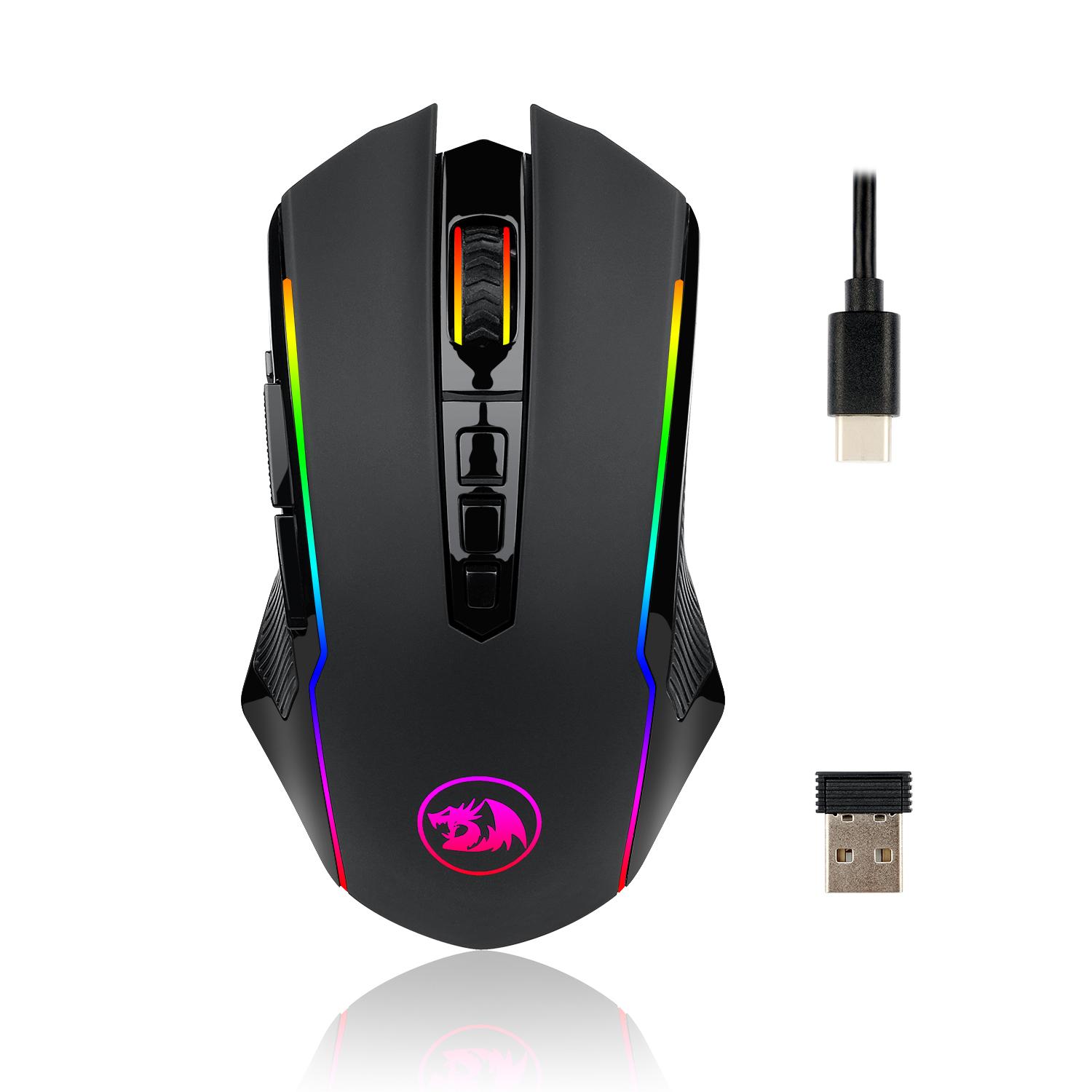 Mouse Gamer Wireless Redragon Ranger Lite 8000dpi 9 Botoes - Preto
